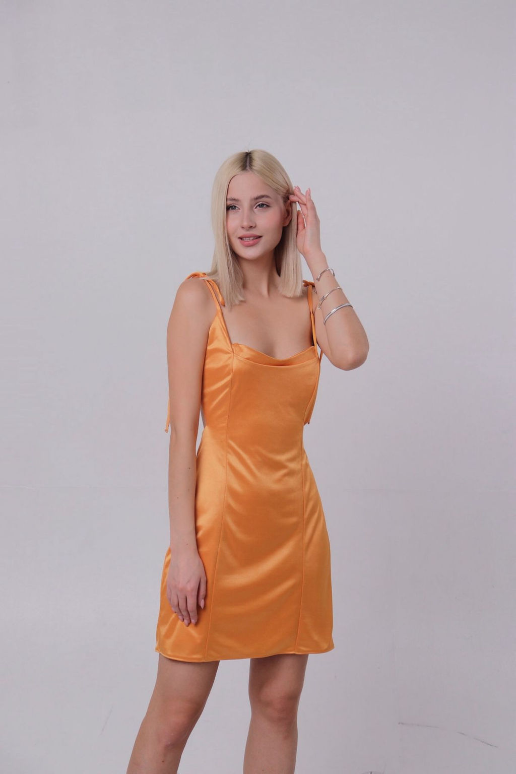 11354 Платье с открытой спинкой оранжевое - Martichelli фото 7