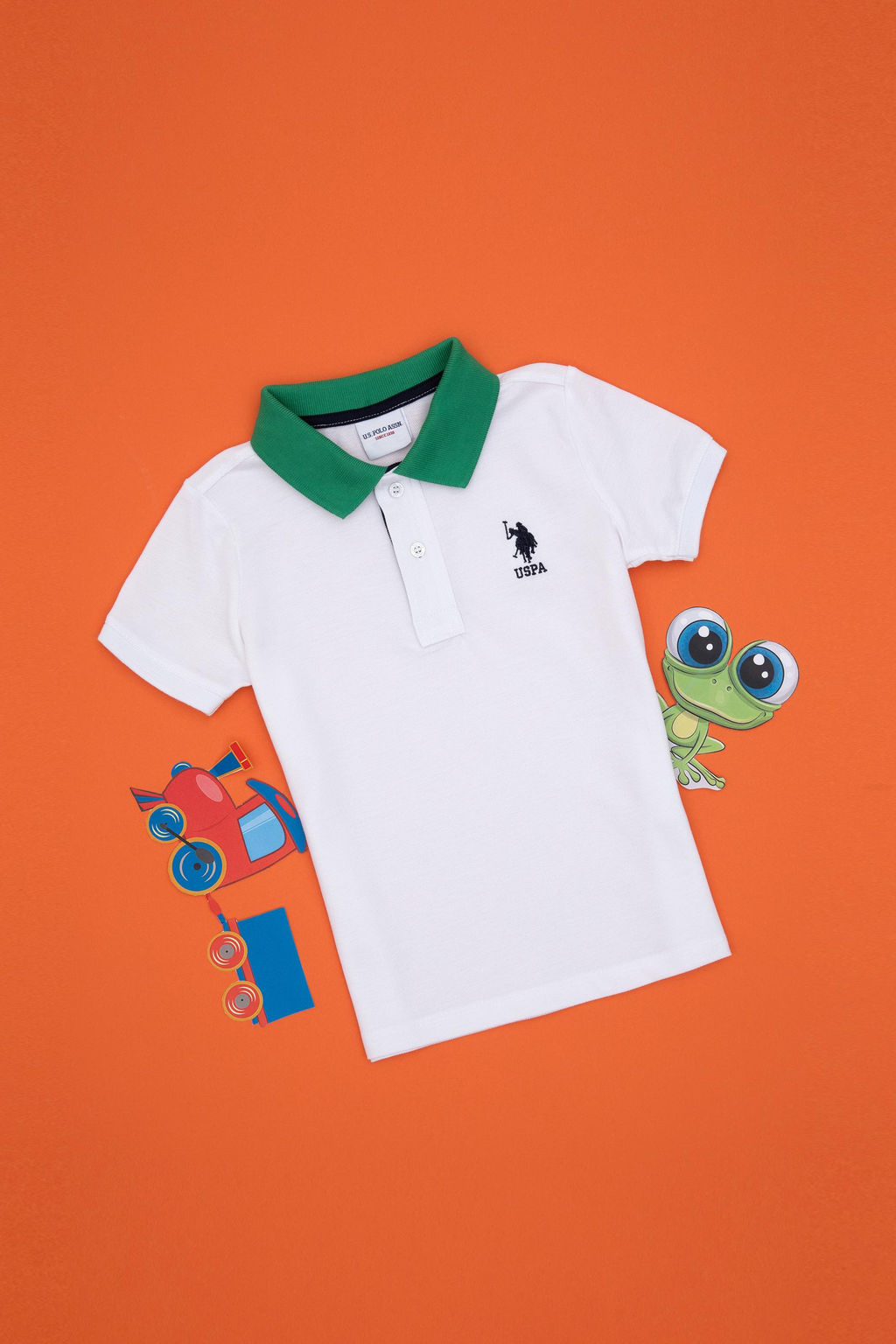 Erkek _ocuk Beyaz Polo Yaka Ti__rt Sepette S_rpriz _ndirim