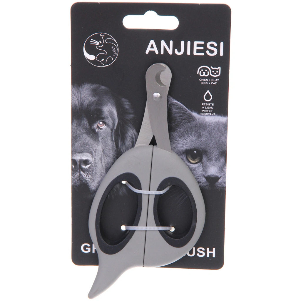 Цена за 2 шт. Когтерез с упором для пальца для животных "ПРЕМИУМ - МОЙ БРО", прорезиненная ручка, цвет серый/черный, 7.1*15.3см