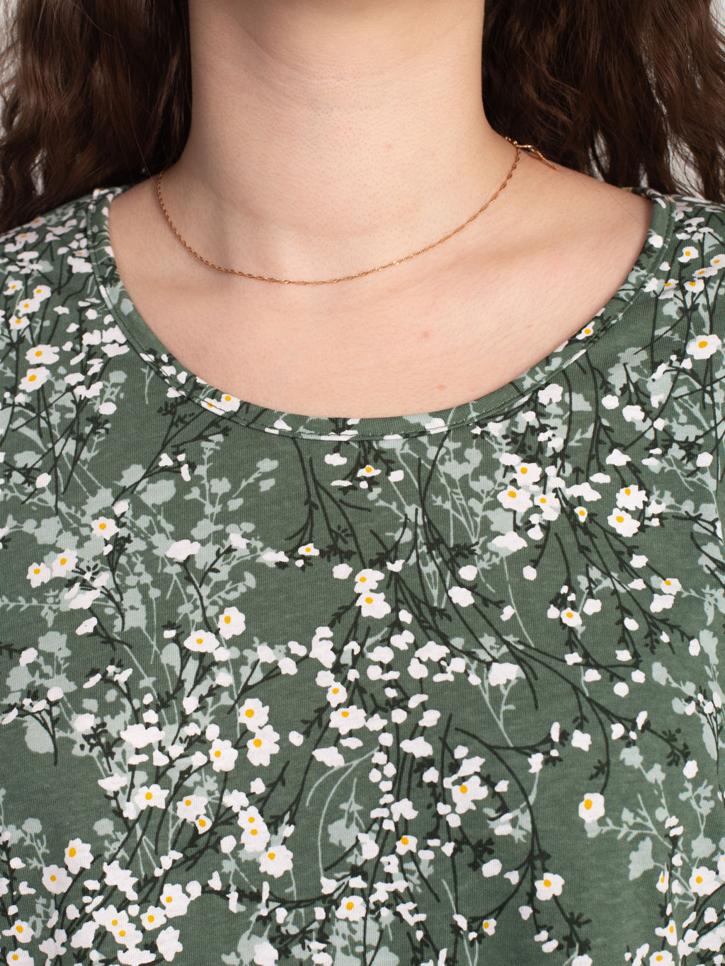 Платье женское кулирка "АГНИЯ" РОМАШКА ЗЕЛЕНЫЙ