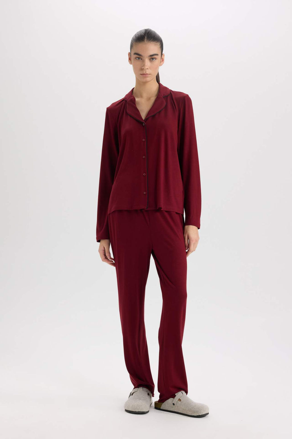 Fall in Love Pijama Tak?m? Regular Fit Uzun Kollu Ust Uzun Alt - Defacto фото 4