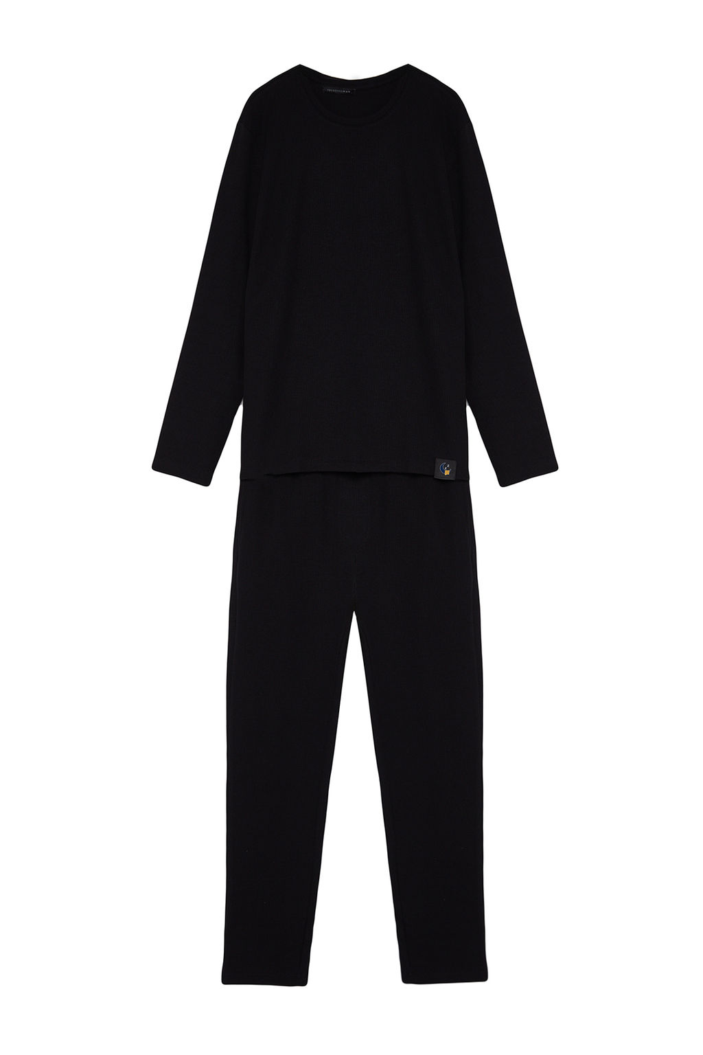 TRENDYOL MAN Siyah Regular Fit Waffle Orme Pijama Tak?m? TMNAW24PT00004 - Trendyolmilla фото 8