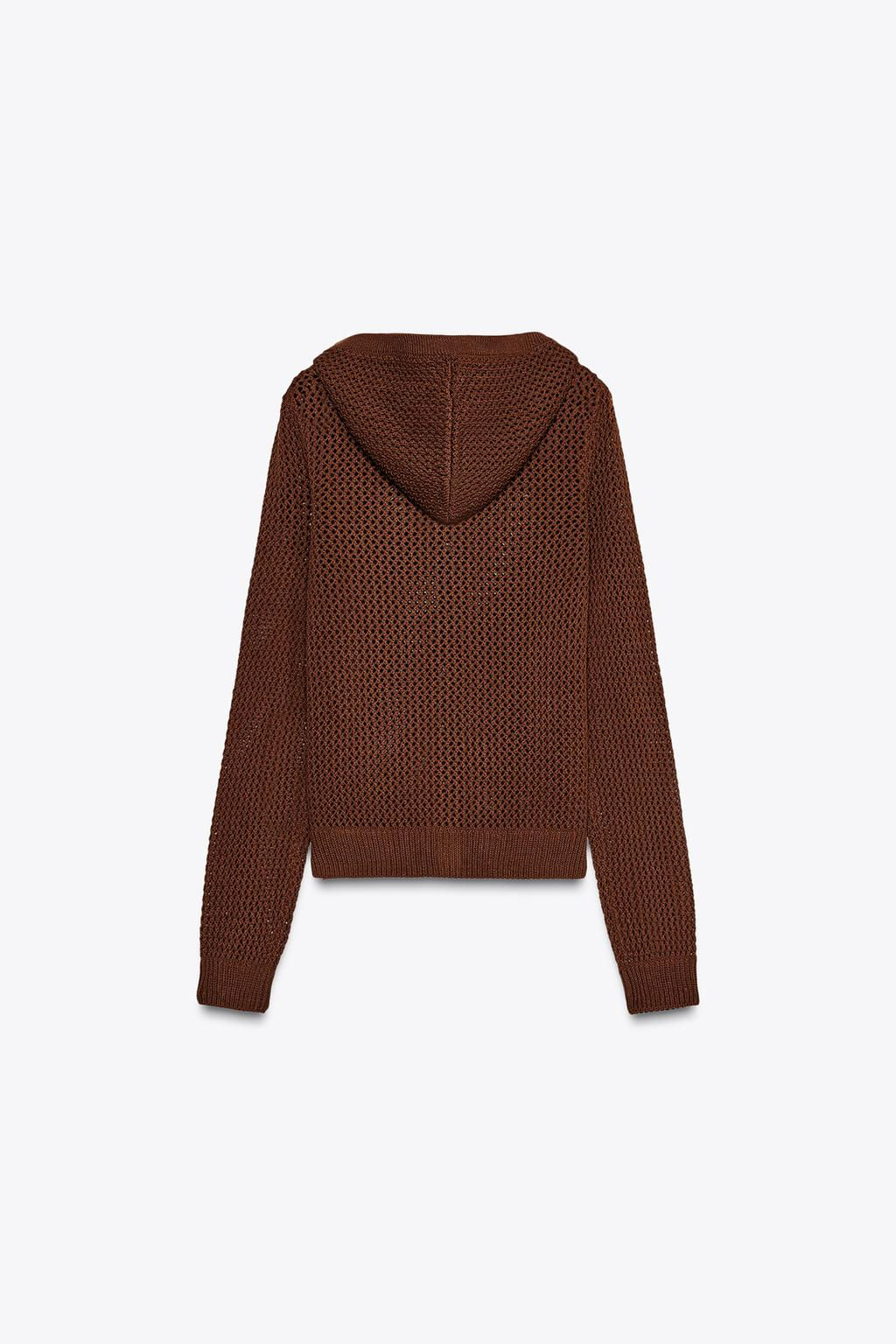KNIT CARDIGAN WITH HOOD - Zara фото 8
