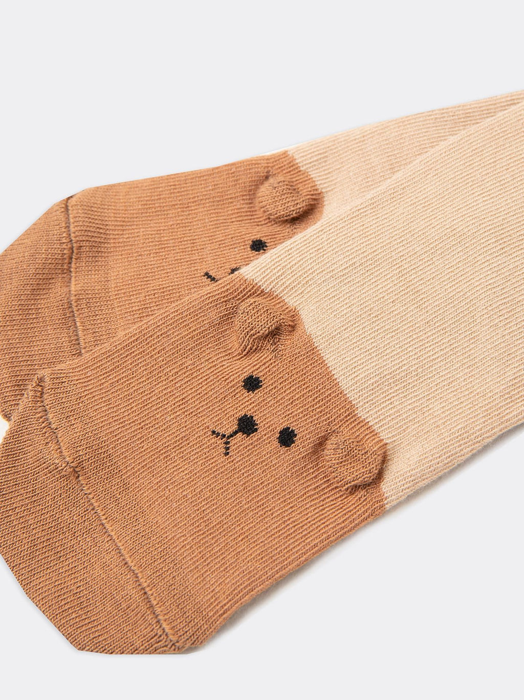 Цена за 5 пар! Детские высокие носки без резинки в цвете капучино с декоративными ушками - Mark formelle фото 2