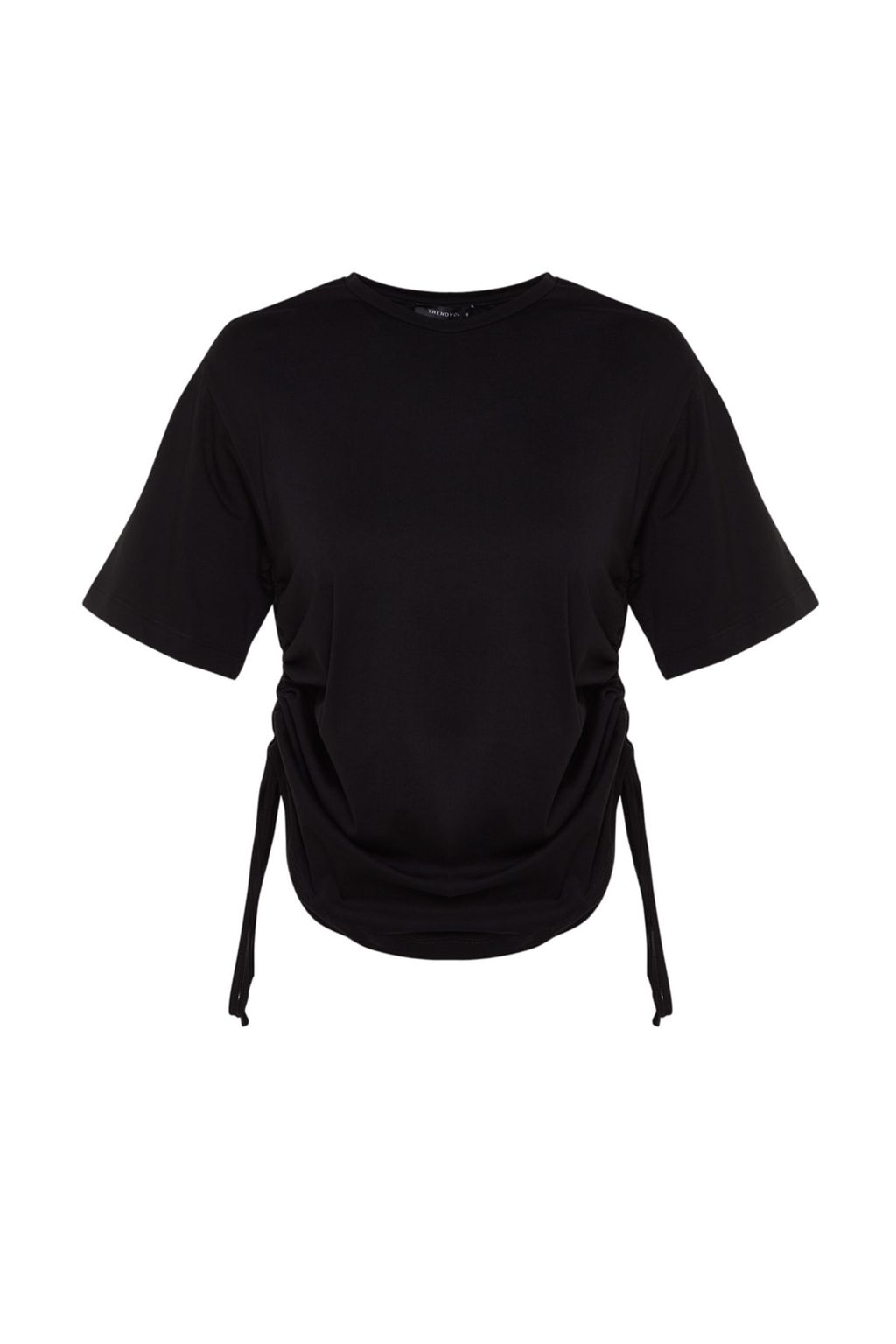 TRENDYOLMILLA Beyaz %100 Pamuk S?rt Bask?l? Buzgulu Oversize/Genis Kesim Bisiklet Yaka T-Shirt TWOSS23TS00150  фото 9