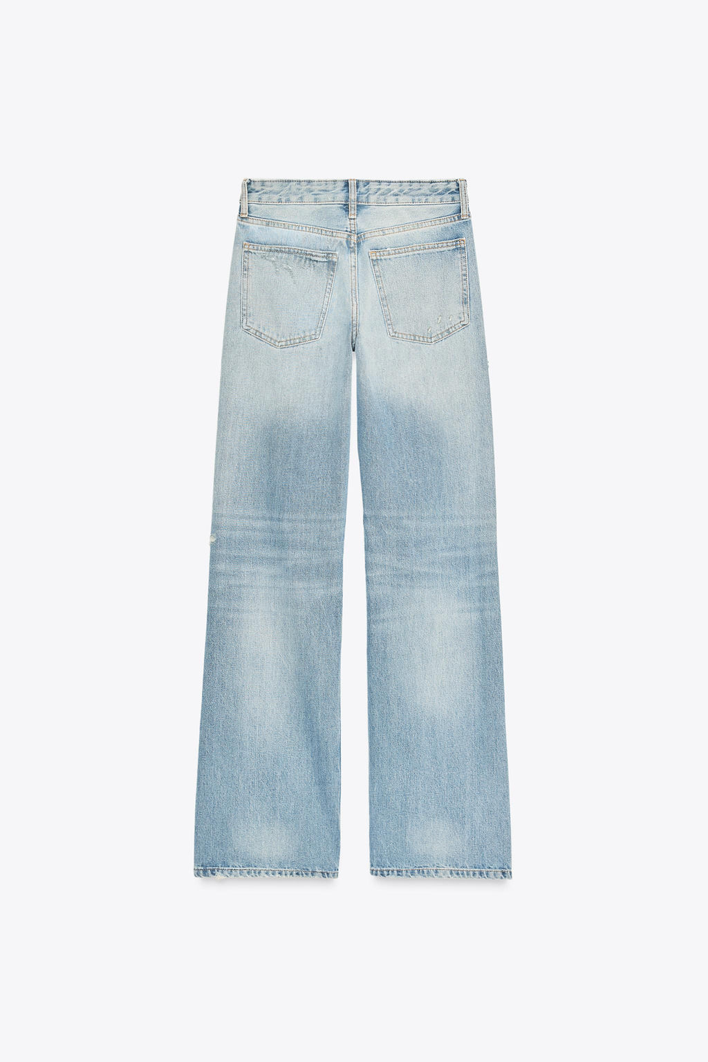 TRF RIPPED WIDE-LEG MID-WAIST JEANS - Zara фото 9
