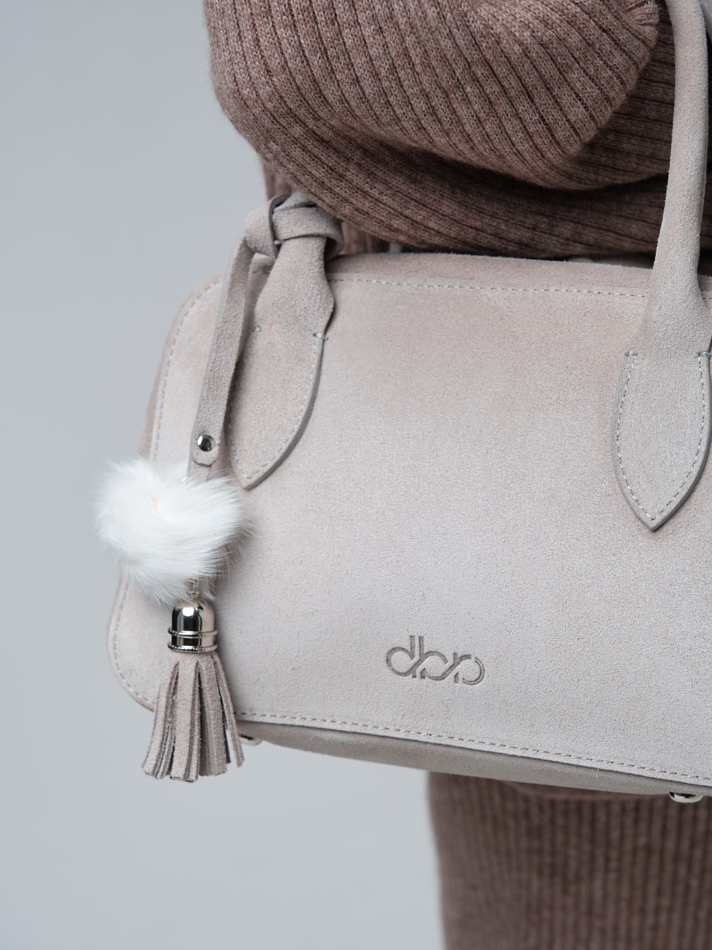 Замшевая сумка Polly DBR 31348 каменный  фото 10