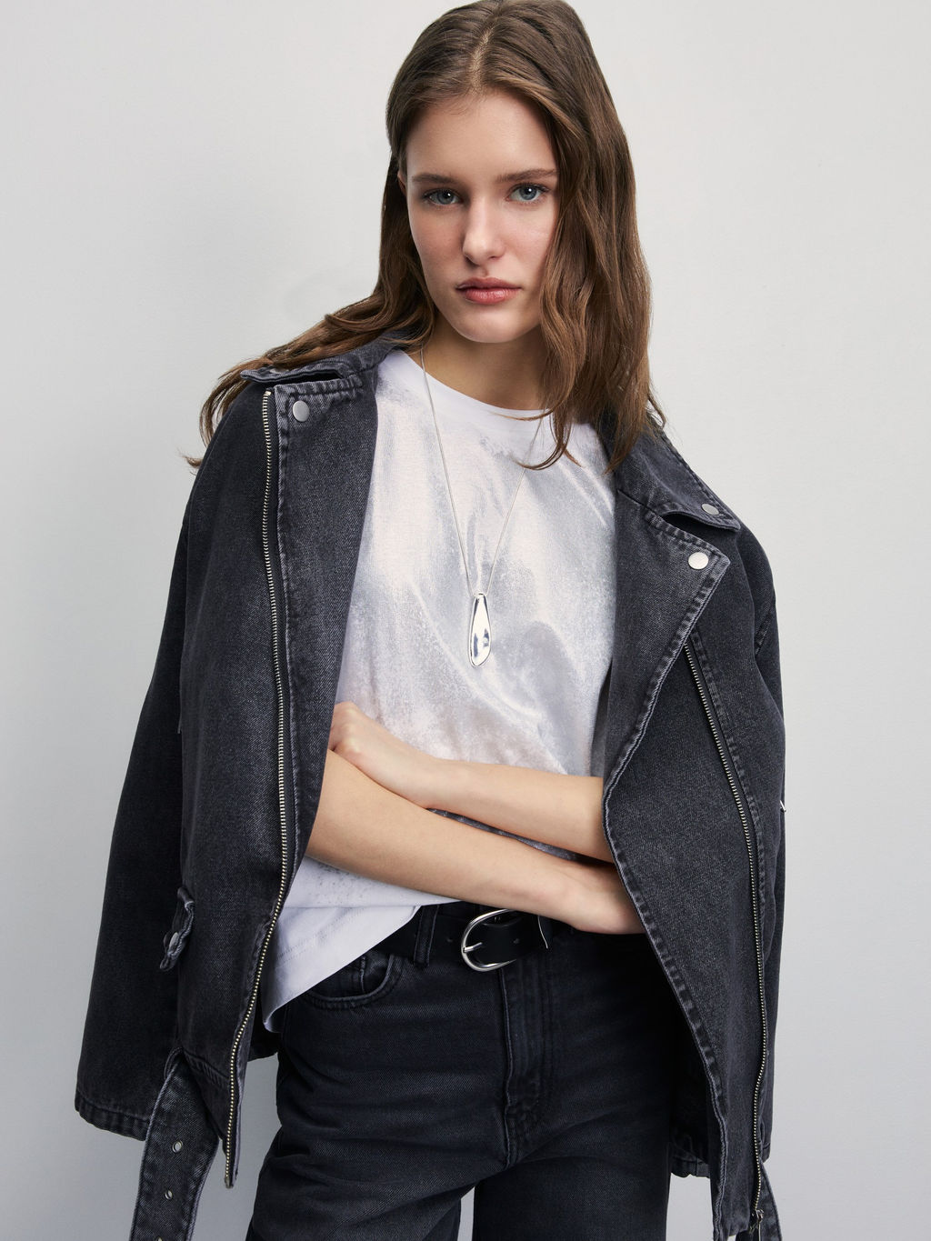 Футболка с принтом металлик / Zarina  фото 2