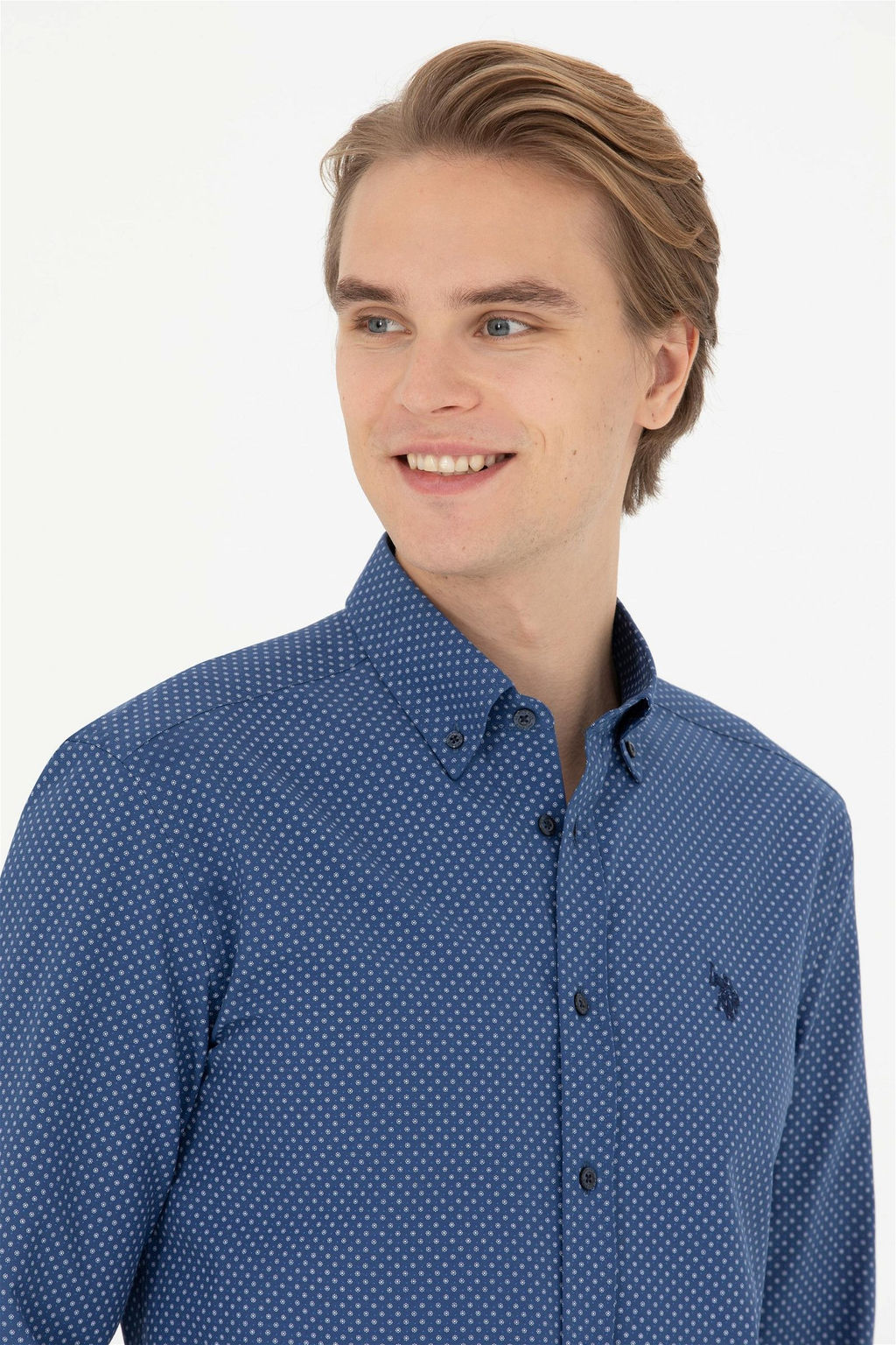 Мужская темно-синяя рубашка с длинным рукавом - U.s. polo assn фото 2