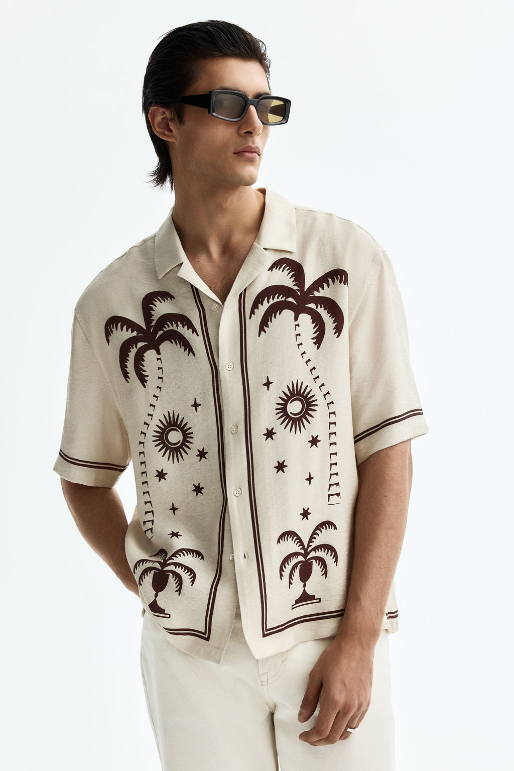 Camisa resort estampada Relaxed Fit - H&m фото 6