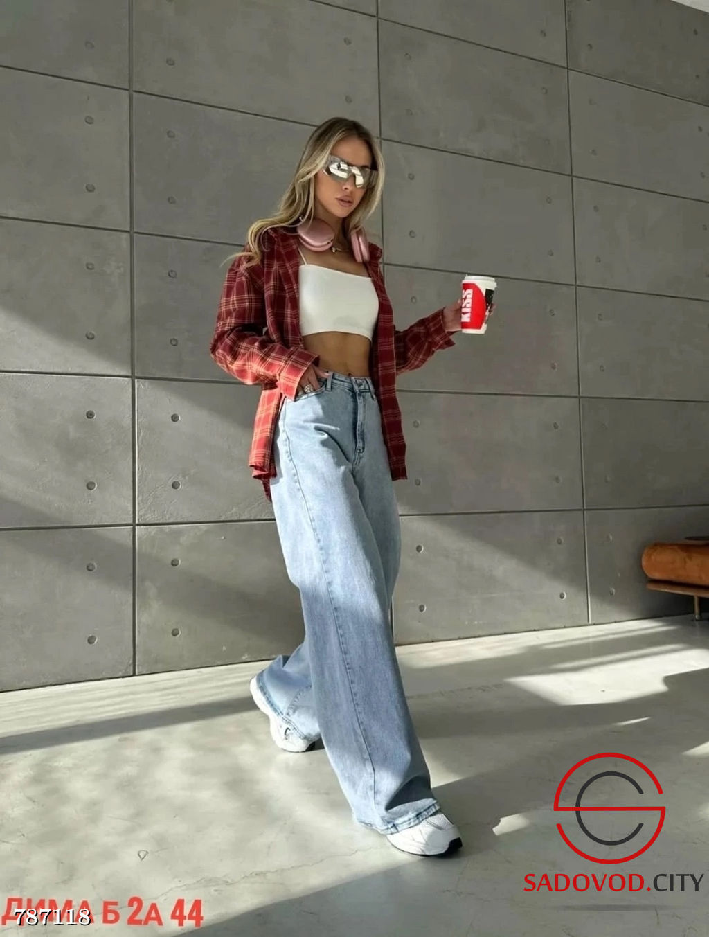 Женские прямые широкие джинсы - Bruno фото 7