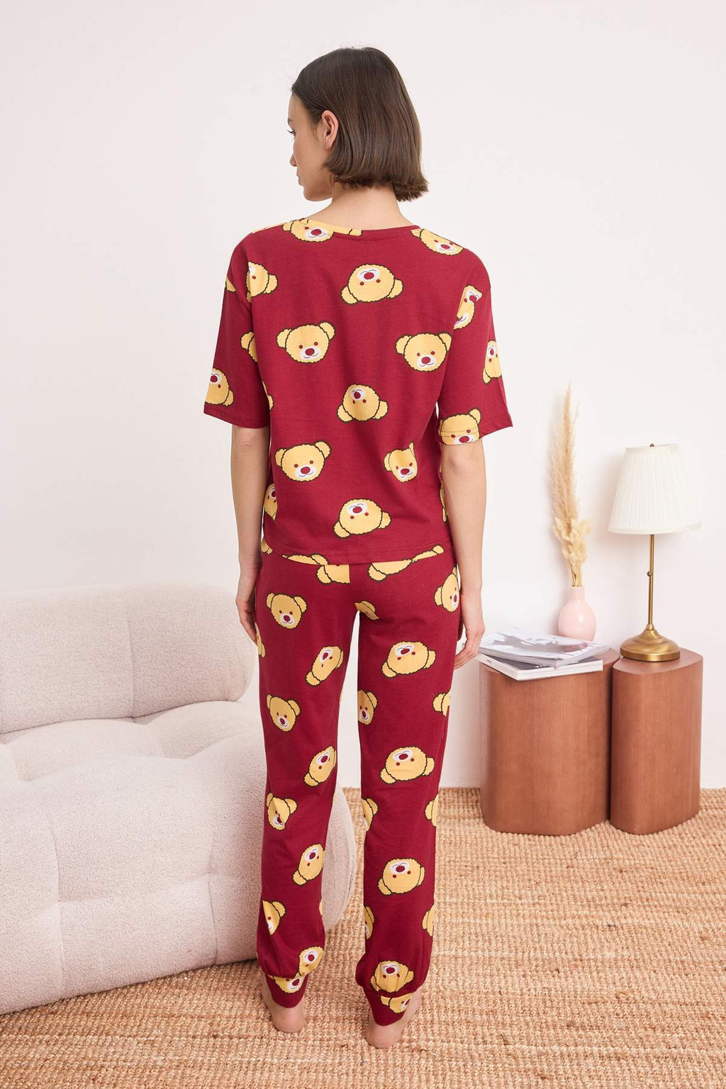 Trendyolmilla Kad?n Couple/Cift Siyah %100 Pamuklu Ay?c?kl? Orme Pijama Tak?m? THMSS21PT0195  фото 17