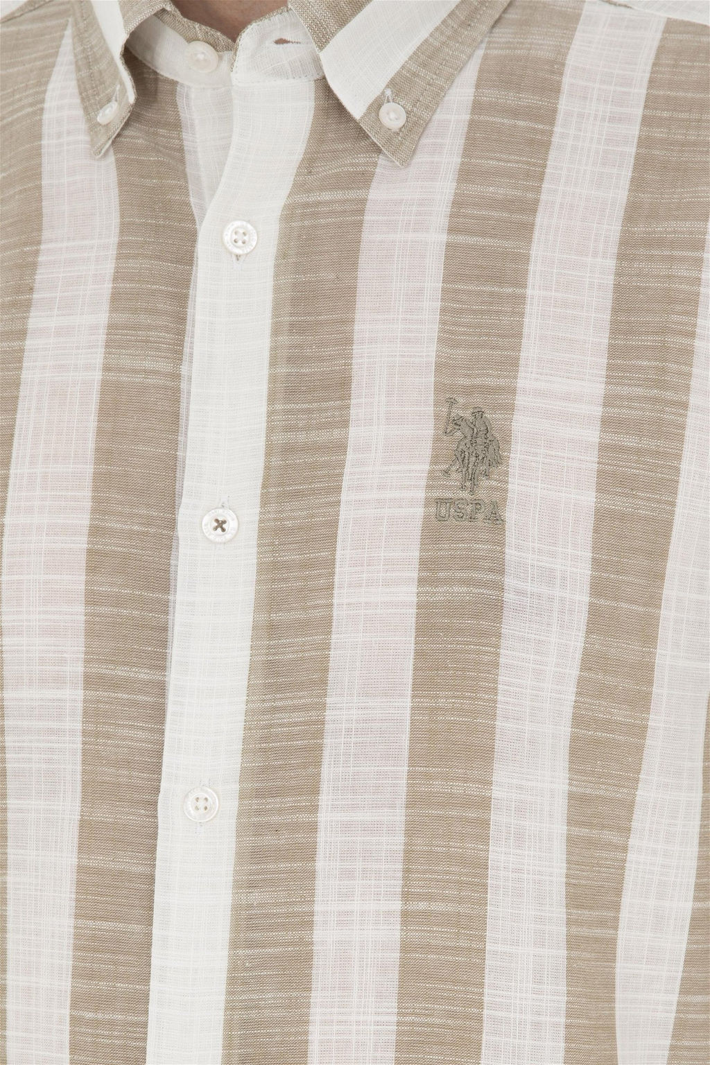 Мужская рубашка цвета хаки с коротким рукавом Неожиданная скидка в корзине - U.s. polo assn фото 7