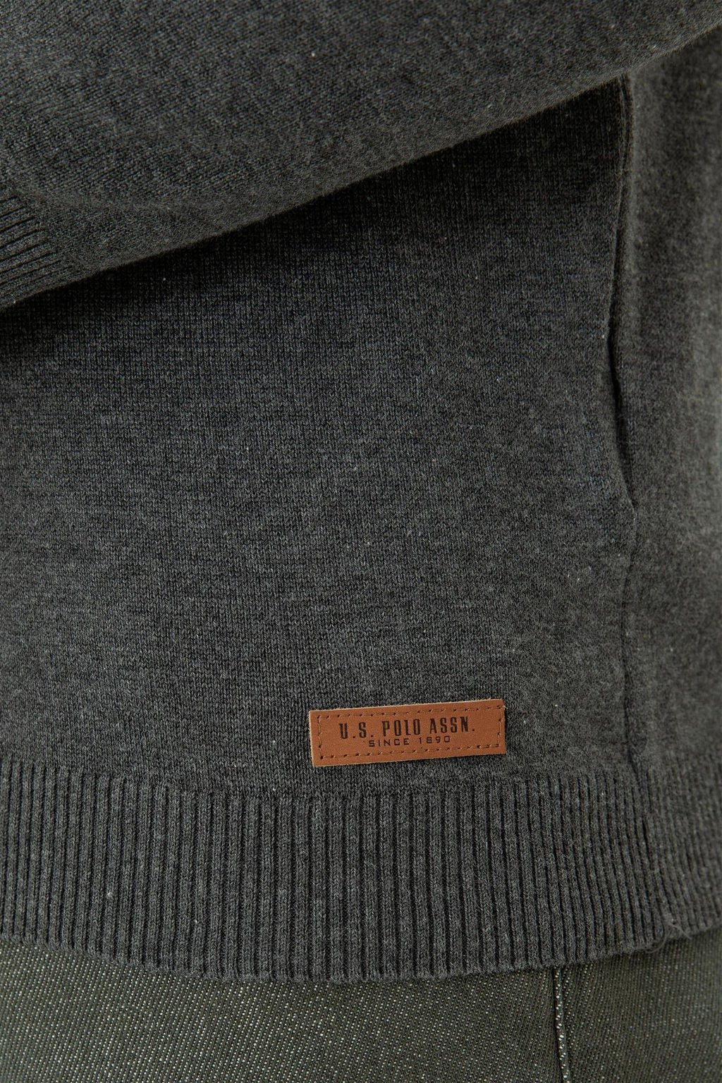 U. S. Polo Assn Мужской свитер антрацитового меланжа - U.s. polo assn фото 14