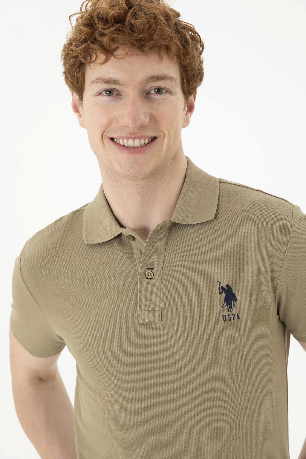 Мужская базовая футболка цвета хаки - U.s. polo assn фото 2