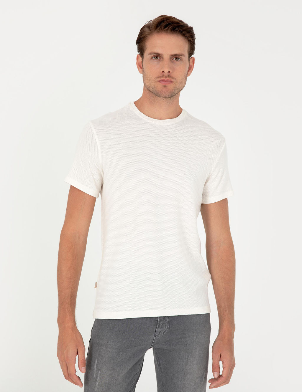 Ekru Slim Fit Basic Ti__rt - Pierre cardin фото 3