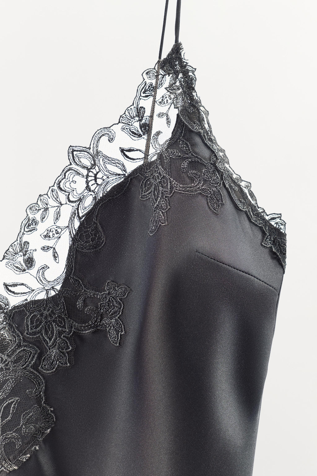 TOP SATINADO TIRANTES ENCAJE / Gris antracita - Zara фото 7