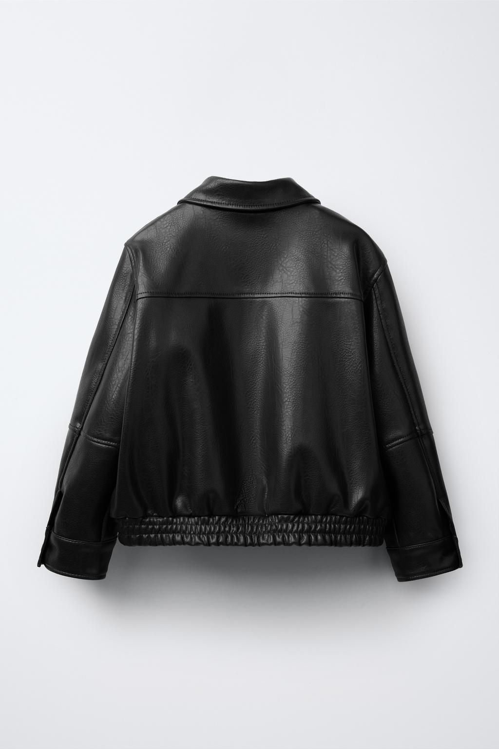 FAUX LEATHER BOMBER JACKET - Zara фото 4