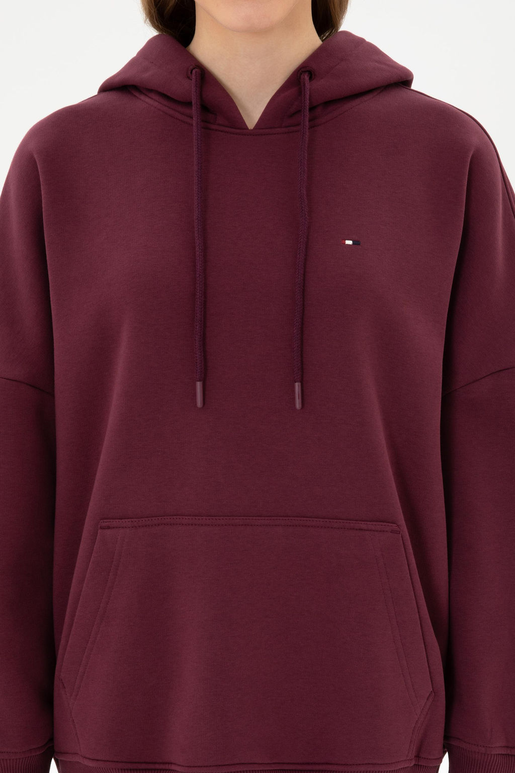 Kad_n Bordo Basic Sweatshirt Sepette S_rpriz _ndirim - U.s. polo assn фото 6
