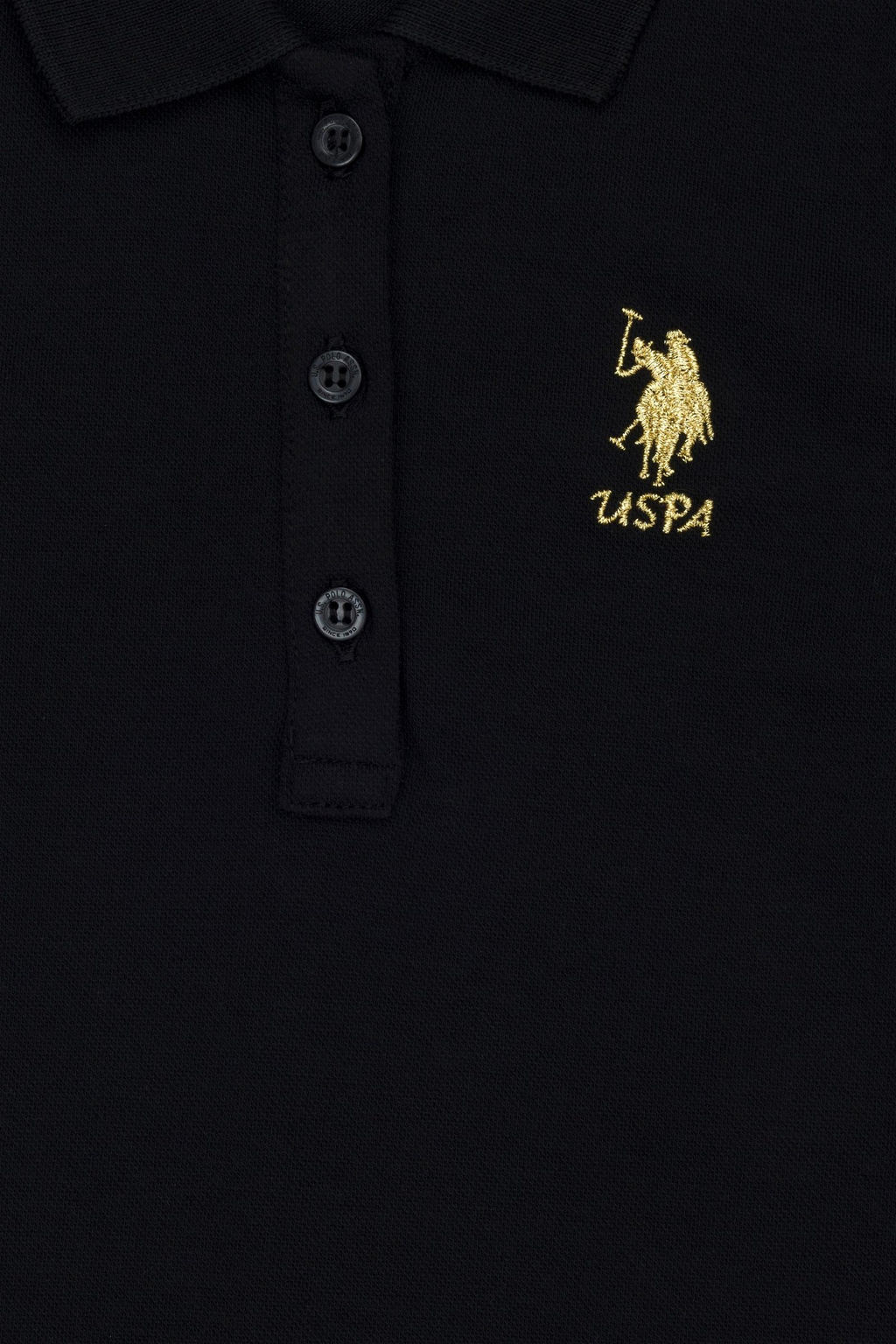 Черное трикотажное платье для девочки - U.s. polo assn фото 3