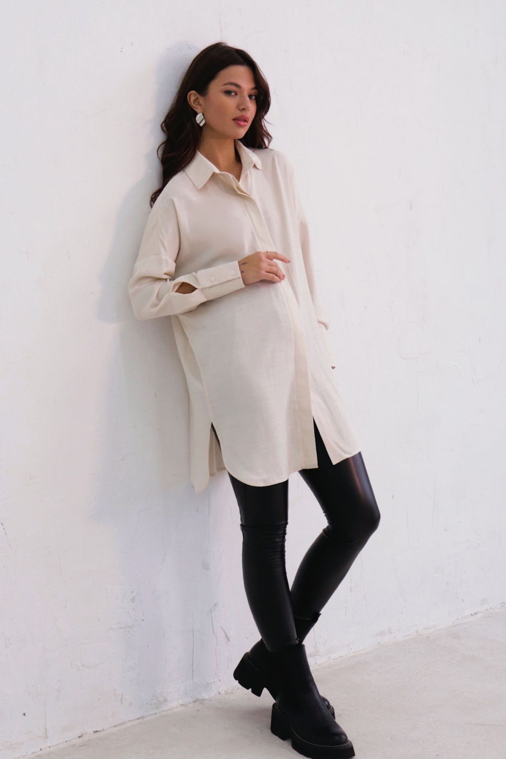 Базовая удлинённая рубашка свободного силуэта - Martichelli фото 113