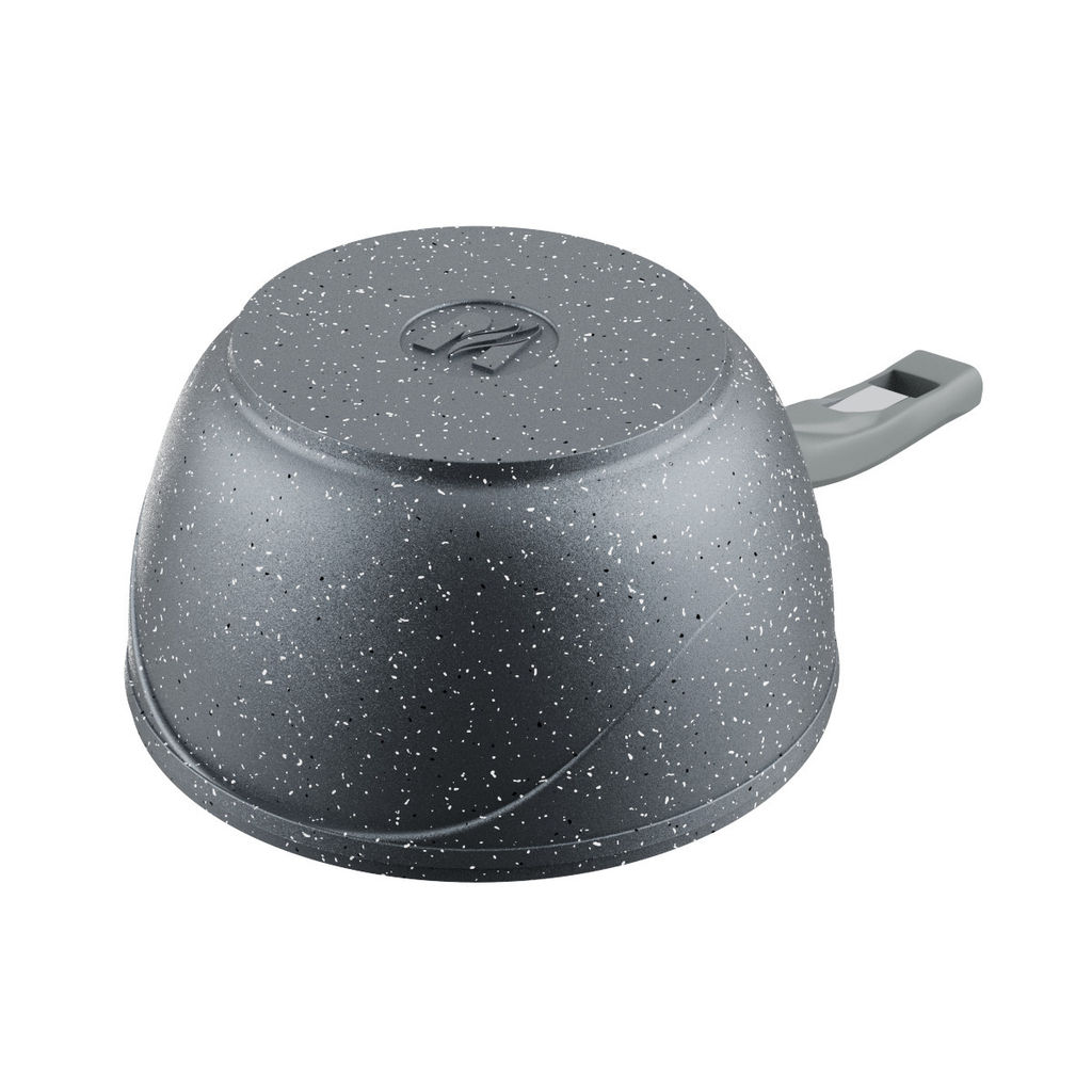 Ковш алюмин. 1,2л (АП) Гранит black с съемной ручкой, стекл.крышкой (081802) (Мечта)