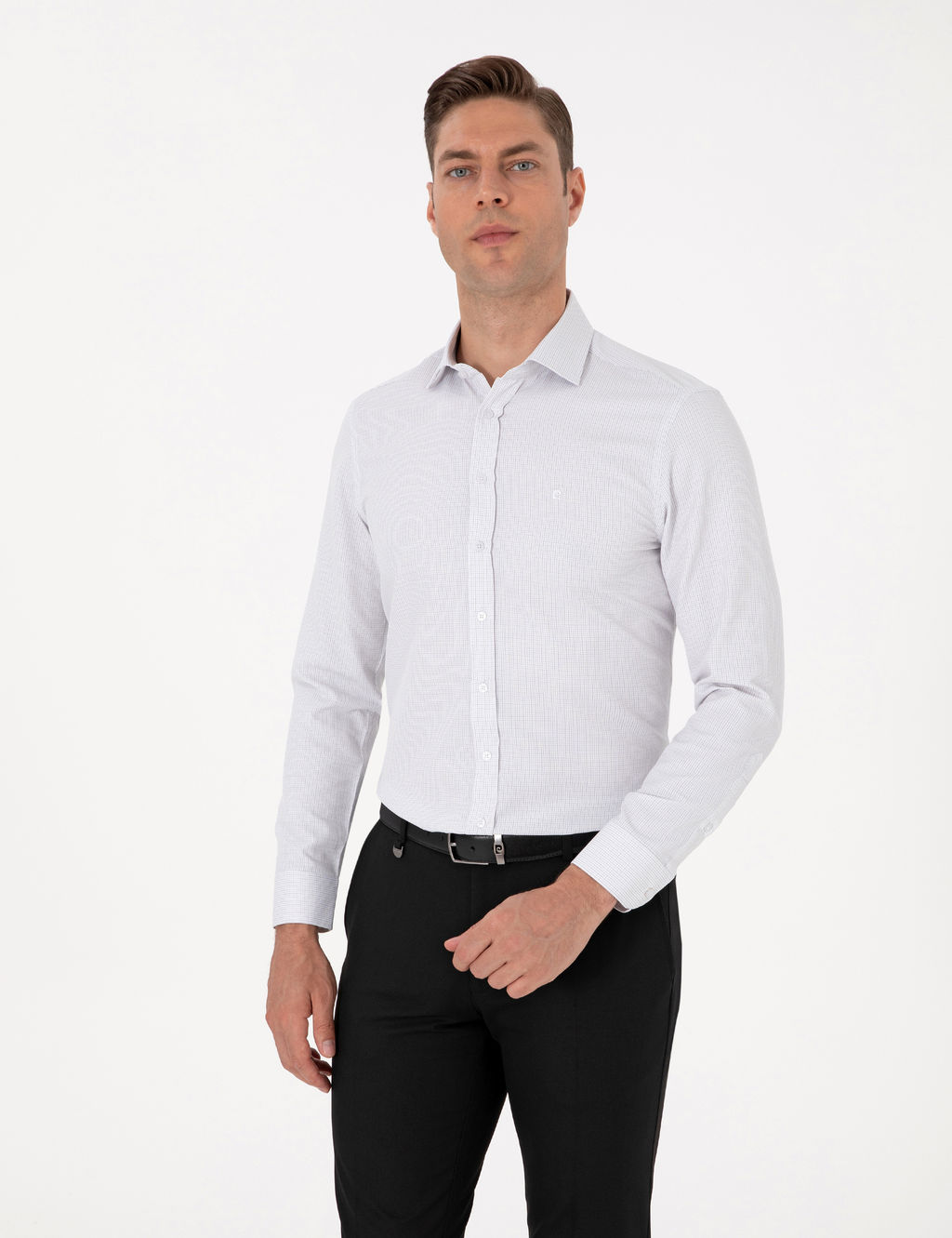 Koyu Haki Slim Fit Uzun Kollu G_mlek