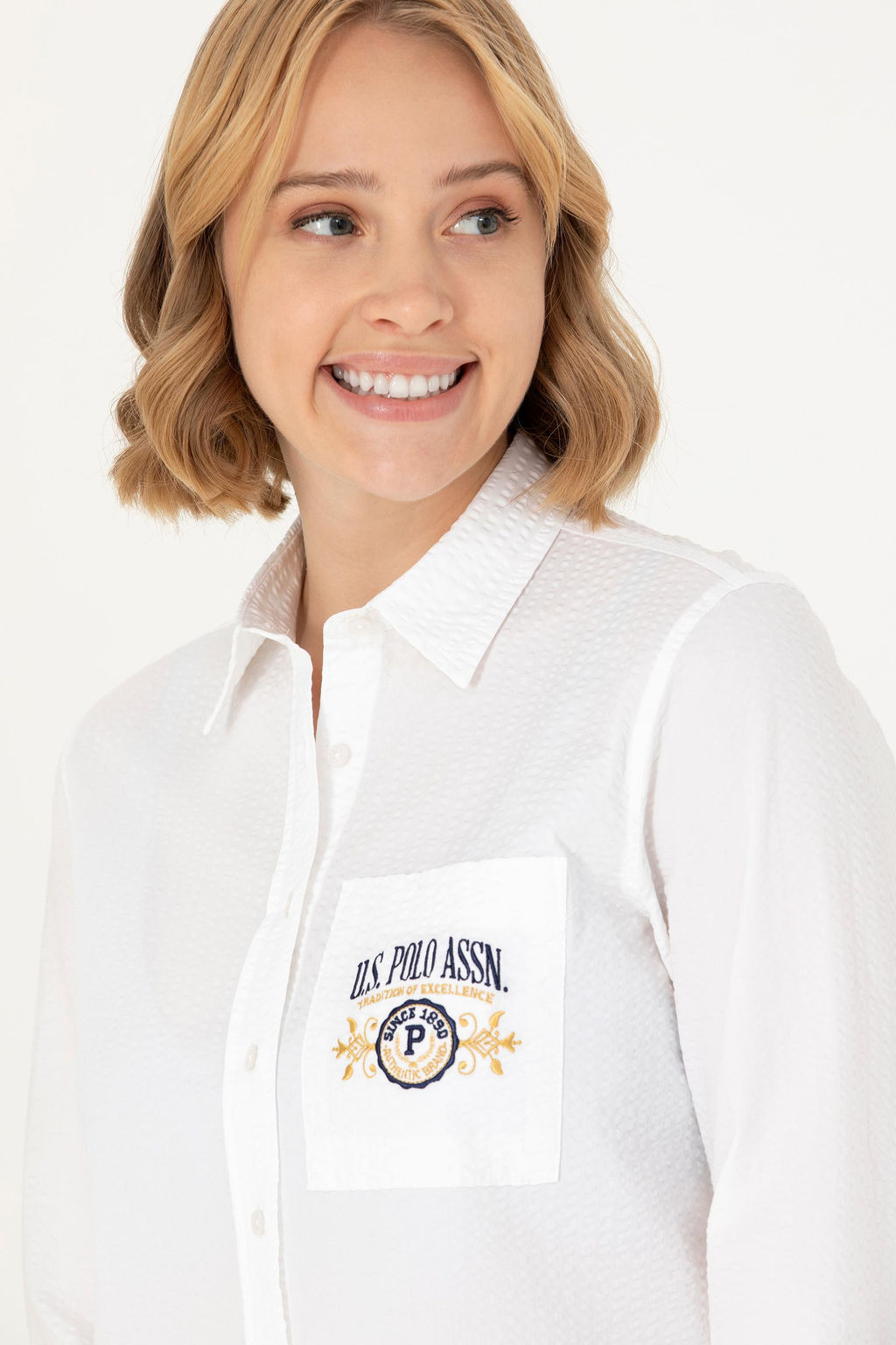 U. S. Polo Assn Женская белая рубашка с длинным рукавом - U.s. polo assn фото 16