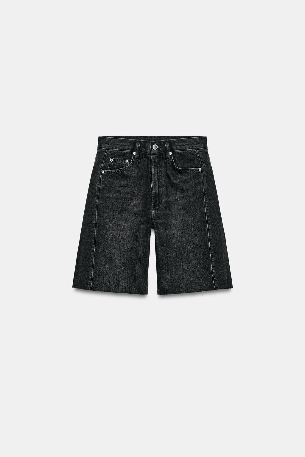 BERMUDA DENIM RELAXED TIRO MEDIO ZW COLLECTION / Negro - Zara фото 7