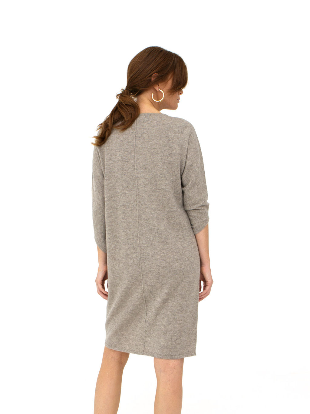 Платье из пуха яка и кашемира 9058 серое