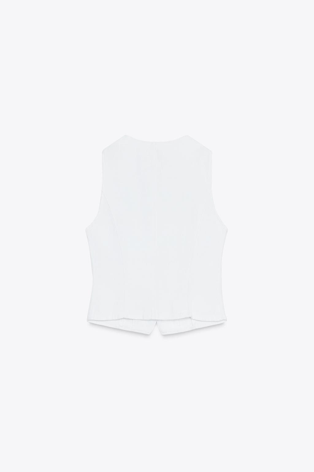Z1975 DENIM WAISTCOAT WITH GOLD BUTTON - Zara фото 15