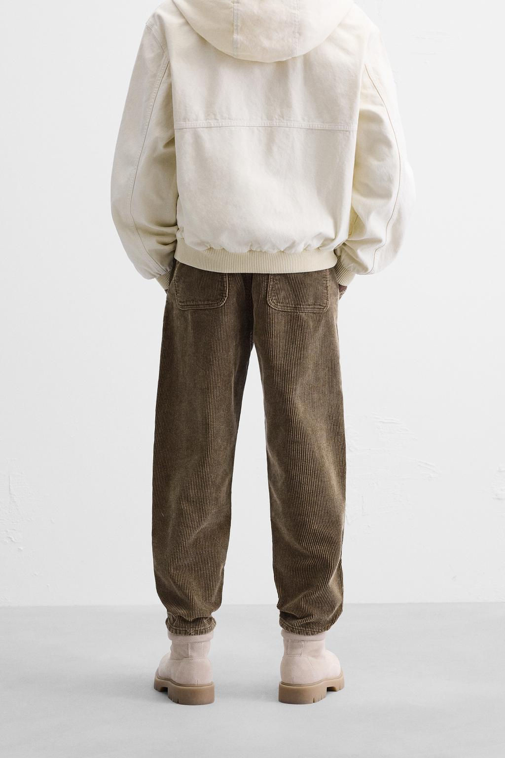 CORDUROY CARROT FIT TROUSERS - Zara фото 38