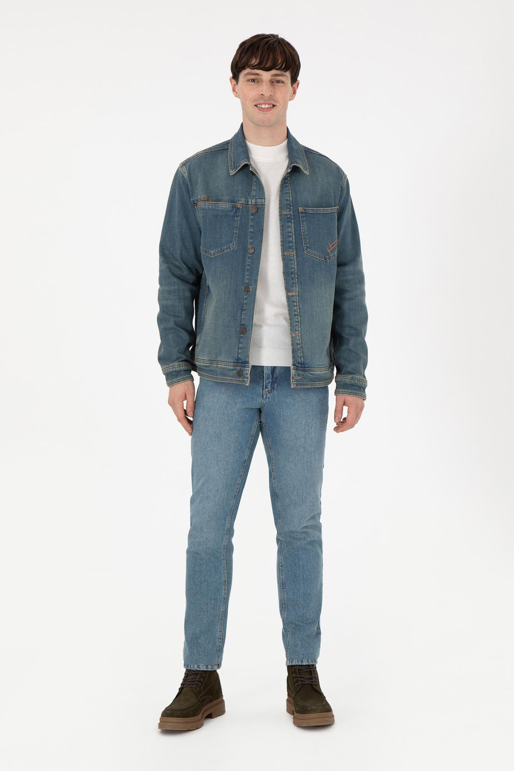 Мужская зеленая джинсовая рубашка Неожиданная скидка в корзине - U.s. polo assn фото 4