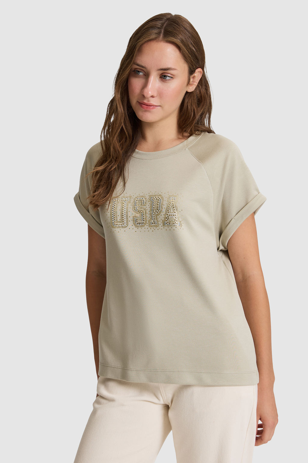 Kad_n A__k Haki Bisiklet Yaka Ti__rt - U.s. polo assn фото 3