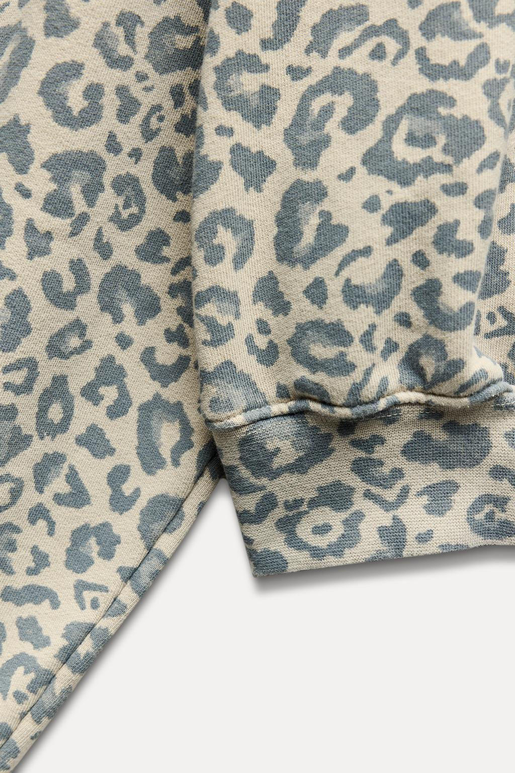 WASHED-EFFECT ANIMAL PRINT SWEATSHIRT - Zara фото 9
