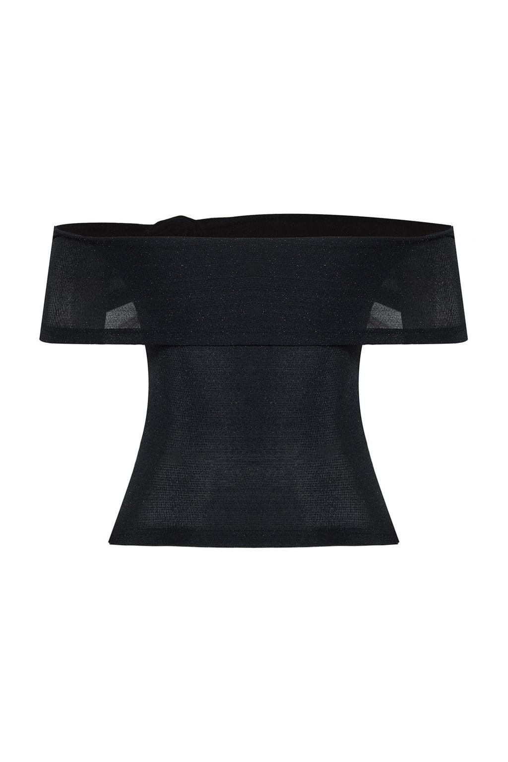 Trendyolmilla Siyah Gul Detayl? Par?lt?l? Simli Orme Bluz TPRSS25BZ00011 фото 8