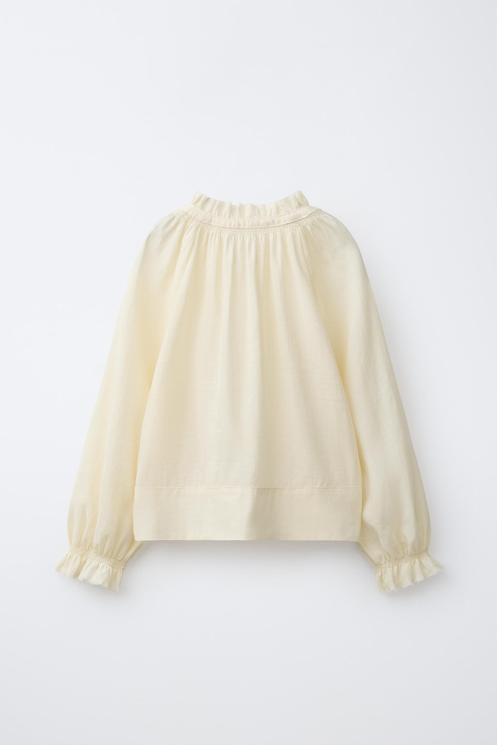 CAMISA VOLANTE CON RAMIO / Mantequilla - Zara фото 3
