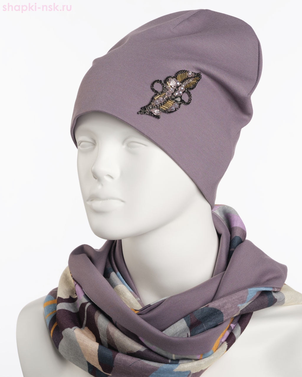 0144к СП Комплект женский флис (колпак+снуд) (56-58)