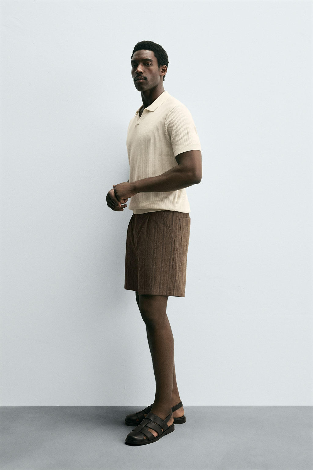 RIB KNIT POLO SHIRT - Zara фото 4