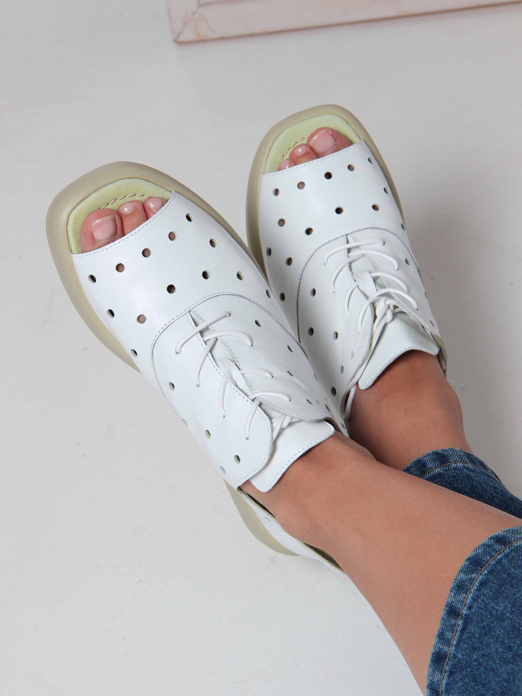 Босоножки 1059.0132gr. Белый зеленый