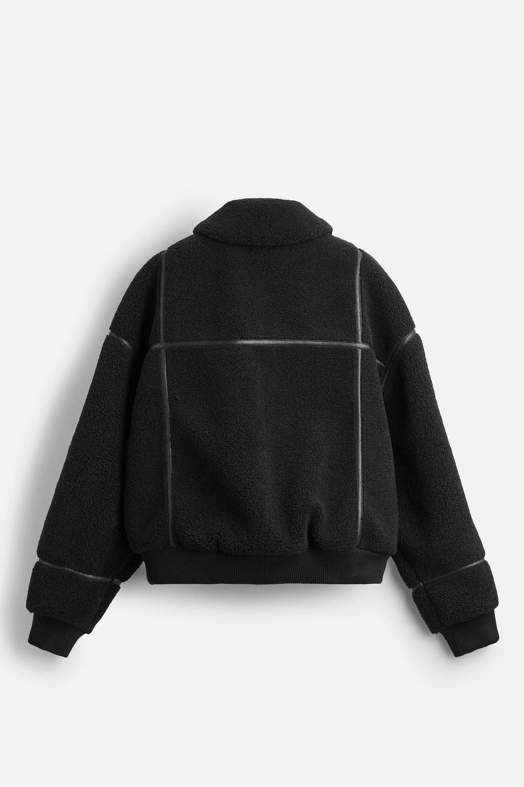 CONTRAST FAUX SHEARLING JACKET - Zara фото 7