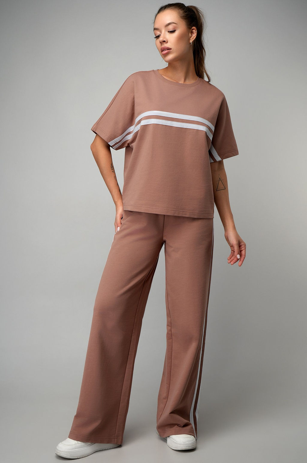 Женский костюм оверсайз из футера двухнитки Happyfox  фото 25