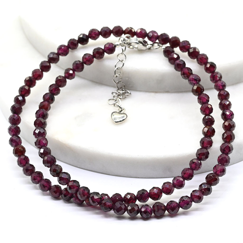 Чокер из граната шарик граненый 4мм, 40см Радуга камня