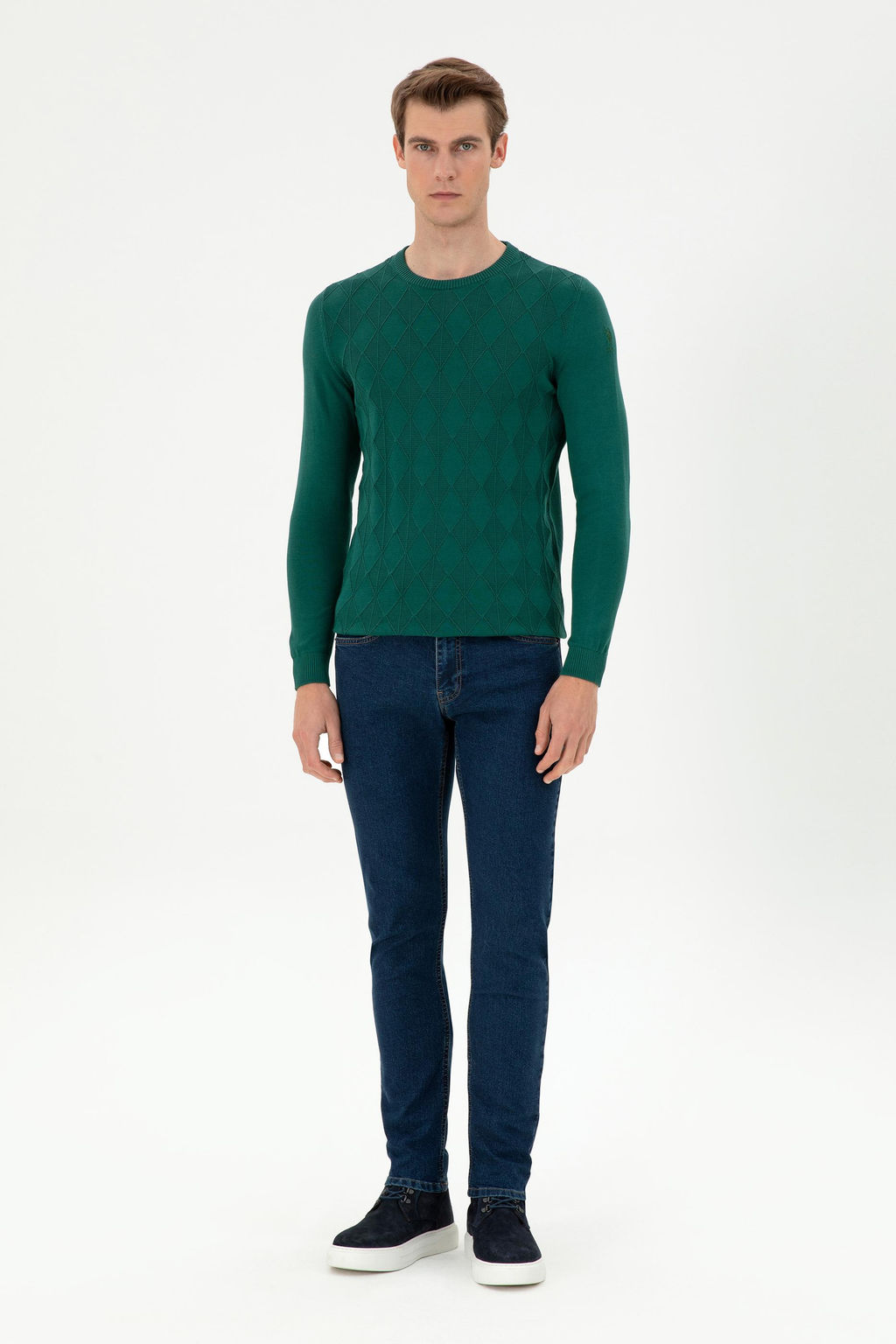 Мужской темно-зеленый свитер - U.s. polo assn фото 4