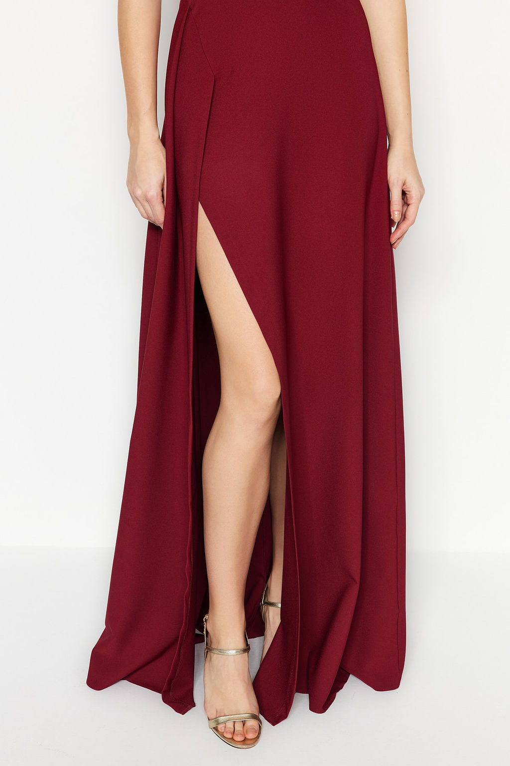 TRENDYOLMILLA Murdum A-Kesim Dokuma Uzun S?k Abiye Elbise TPRSS19FZ0511  фото 17