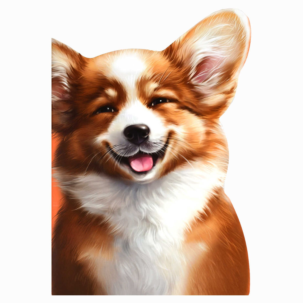 Тетрадь 40л арт. 69729/ВЕСЁЛЫЙ КОРГИ /180х255 мм, фигурная вырубка, мягкий переплёт (2 скобы). вн