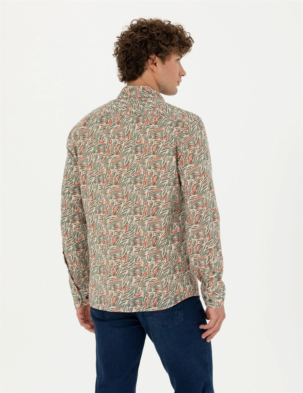 Haki Slim Fit Uzun Kollu G_mlek - Pierre cardin фото 4