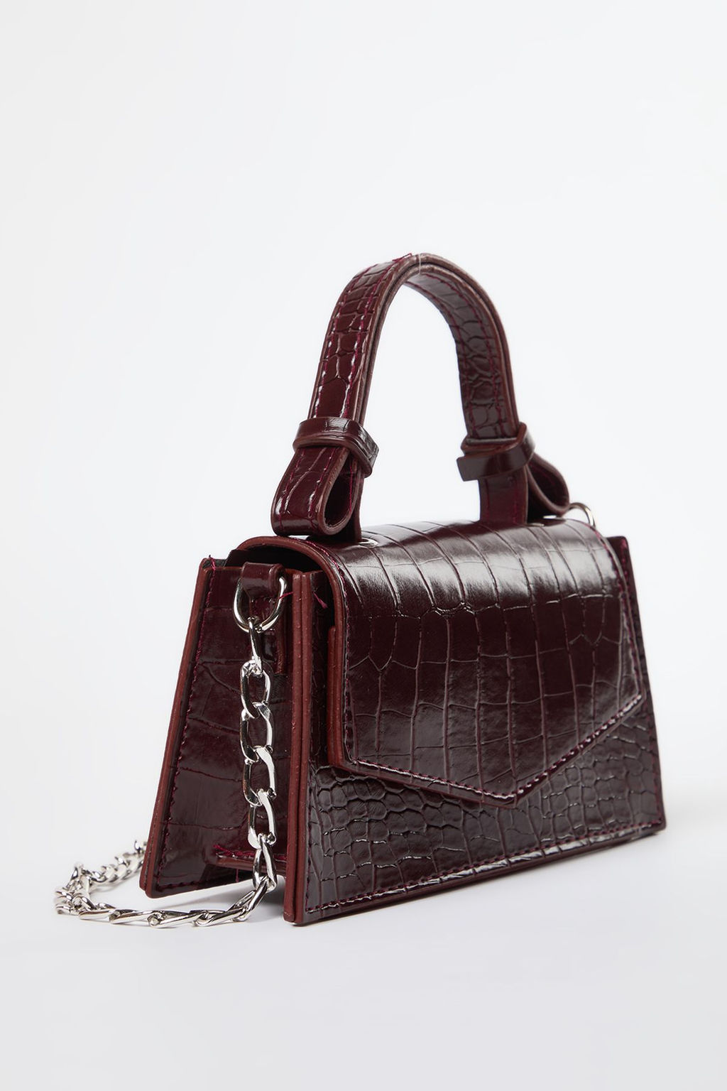 Bordo Dokulu Capraz Ask?l? Kad?n Mini Boy City Canta TWOAW25OC00001