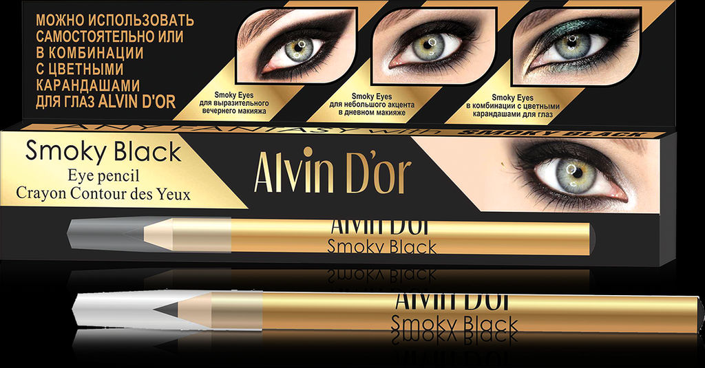 Alvin Dor P-18 Карандаш для глаз Smoky Black 1,1г (в коробочке)