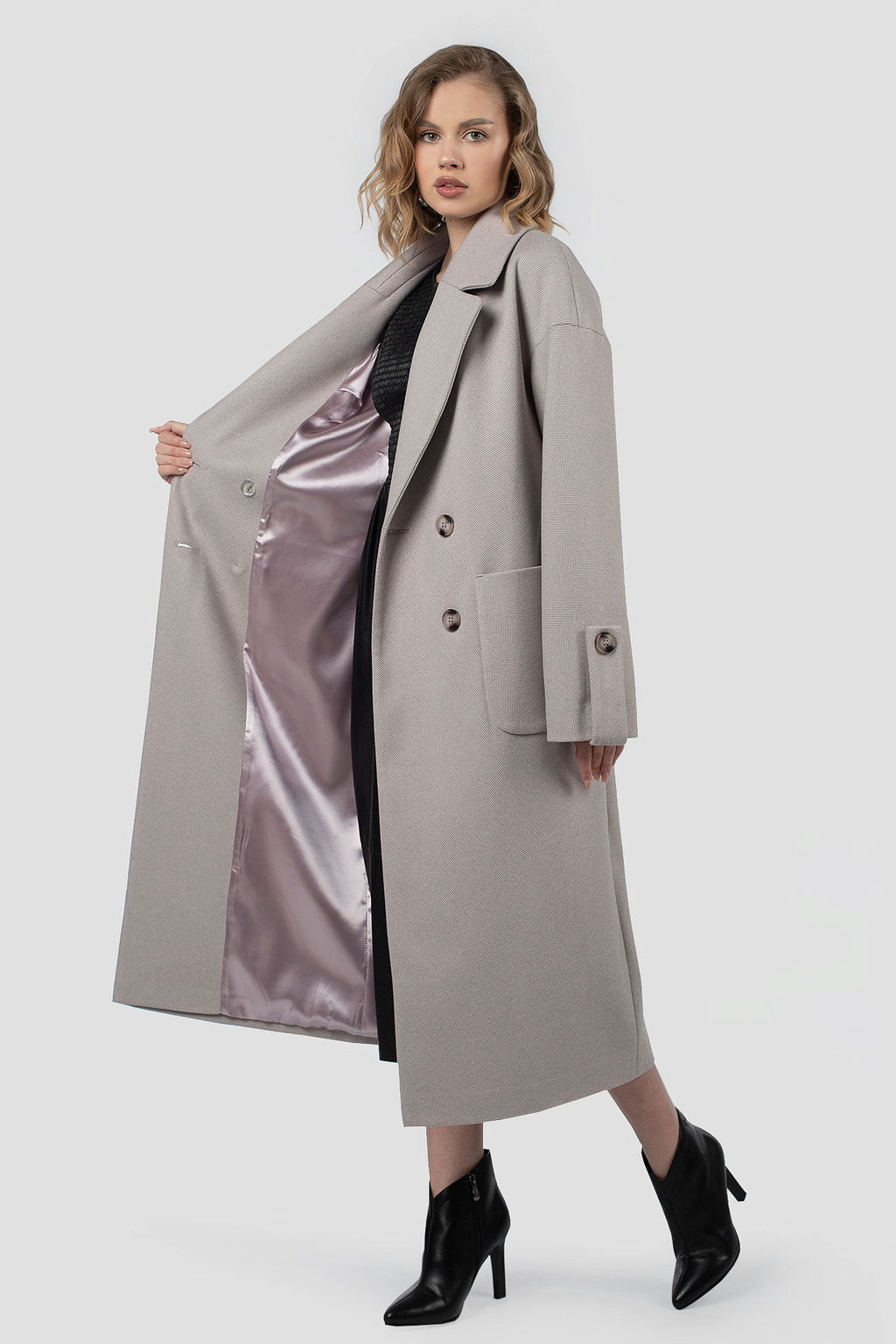 01-12235 Пальто женское демисезонное (пояс) - El podio фото 2